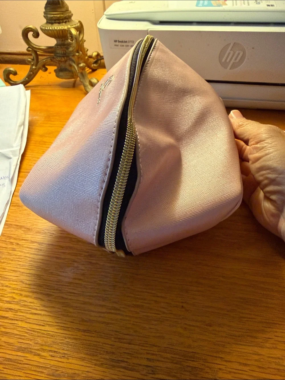 Kendall & Kylie Pink Saffiano Cosmetic Pouch